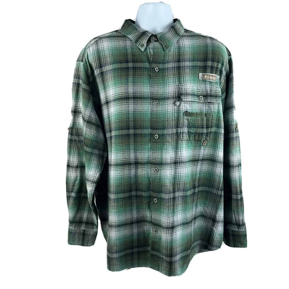 Columbia PHG Ventilated Hunting Shirt Men's Size XXL Hiking Green Long Sleeve‎